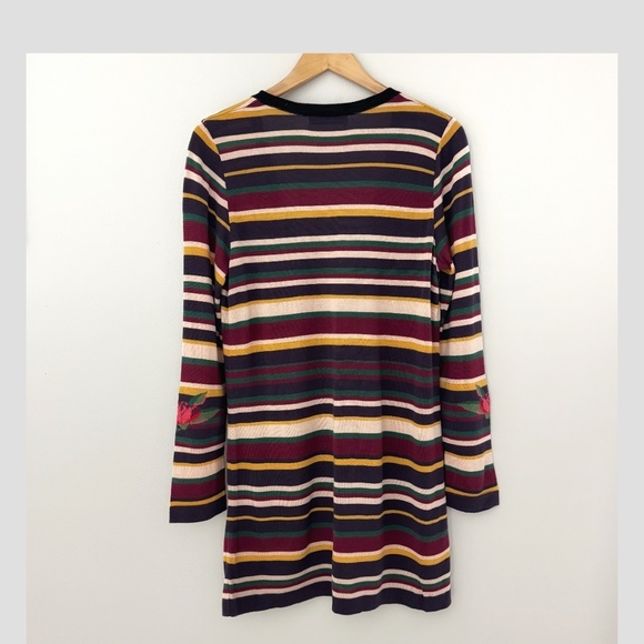 Aldo Martins Striped Cardigan Button Front VNeck Multi Color Sweater Lightweight - Picture 3 of 15